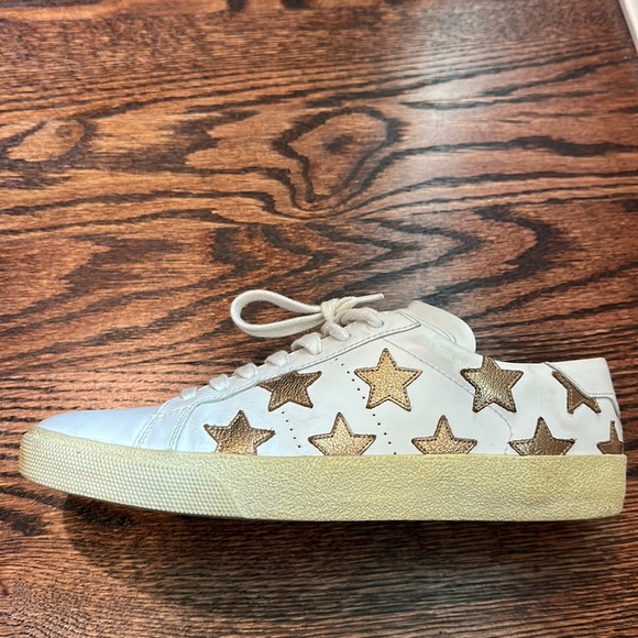 YSL Designer Sneakers, Gold Star Appliqué Court White Sneakers, Size 39 (75) - Picture 12 of 16